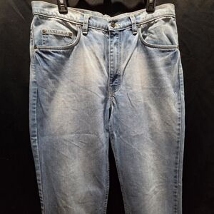 Oliveo Custom Bespoke Jeans Unisex 35W 28L Handmade Denim Blue Work Straight Leg